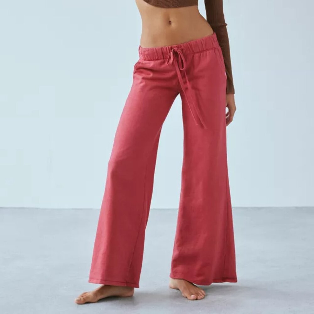 Urban Outfitters Out From Under Lived In Flare Sweatpant Color Red size S